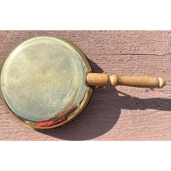 Vintage Solid Copper Silent Butler Crumb Pan W Lid & Wooden Handle - Picture 9 of 9